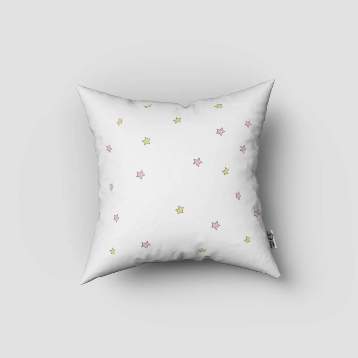 Tavşan Kırlent Kılıfı | Beyaz ay, yıldızlar Desenli