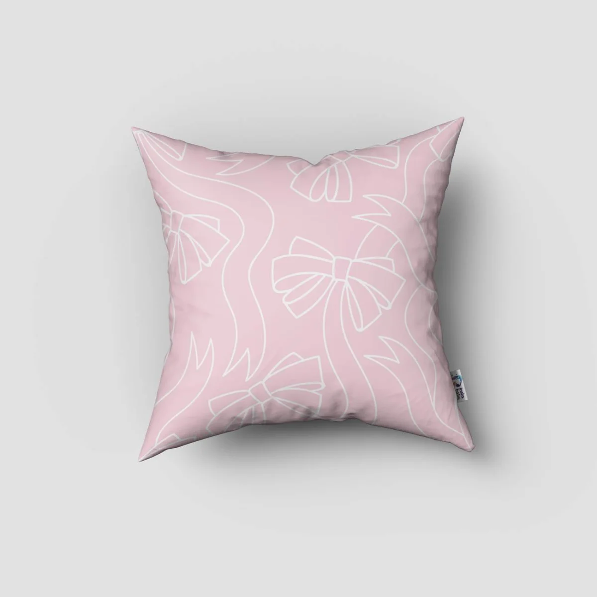 Balerinler Kırlent Kılıfı | Beyaz Güller, flama Desenli