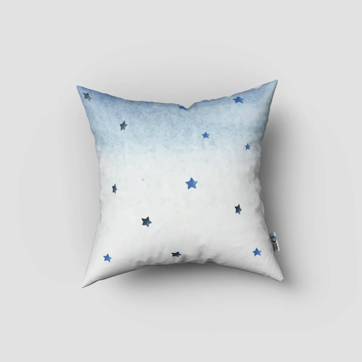 Sıcak hava balonu Kırlent Kılıfı | Beyaz yıldız, bulut Desenli