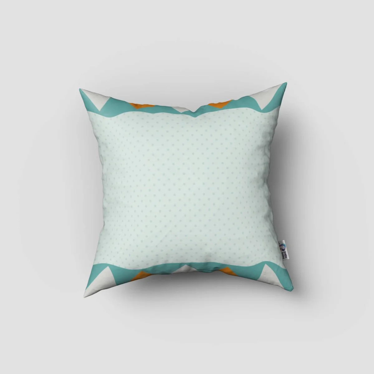 Orman Hayvanları Kırlent Kılıfı | Açık Mavi Küçük puantiyeler, konuşma balonları Desenli