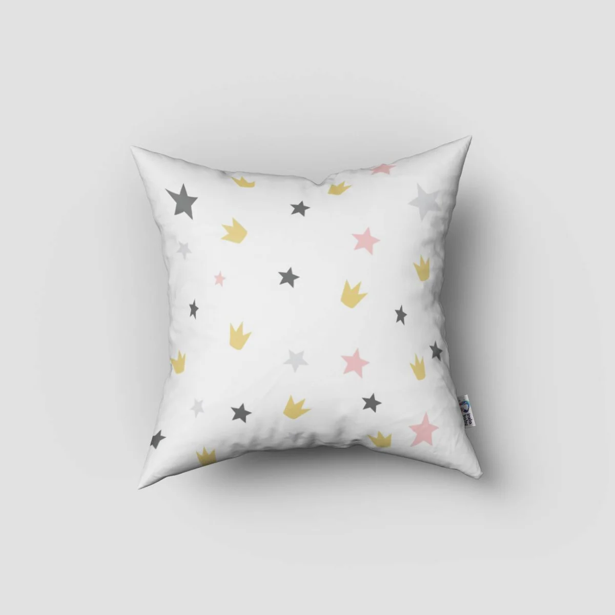 Uyuyan Fil, Ay Kırlent Kılıfı | Beyaz yıldızlar, ay Desenli