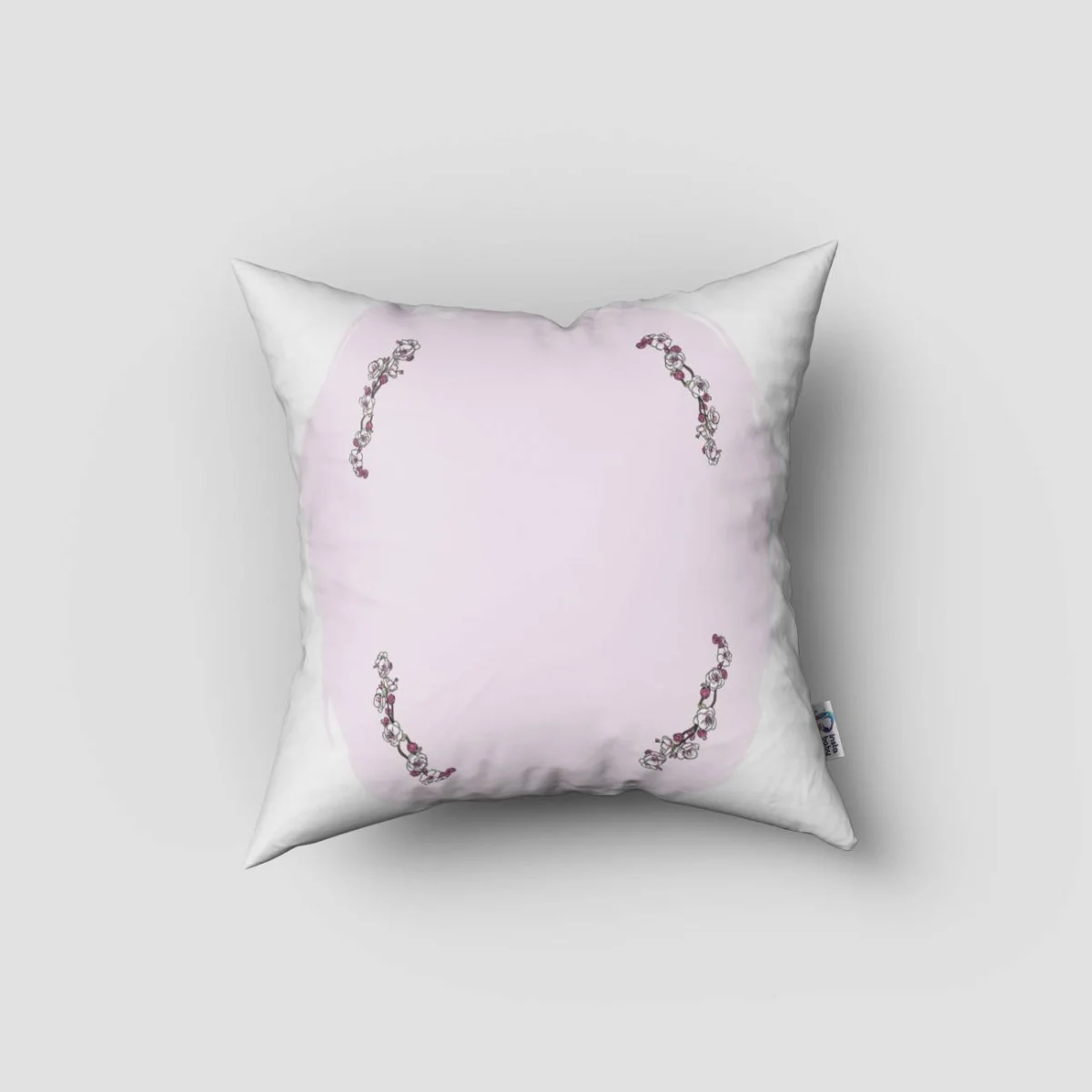 Unicorn Kırlent Kılıfı | Pembe Unicorn, çiçekler Desenli