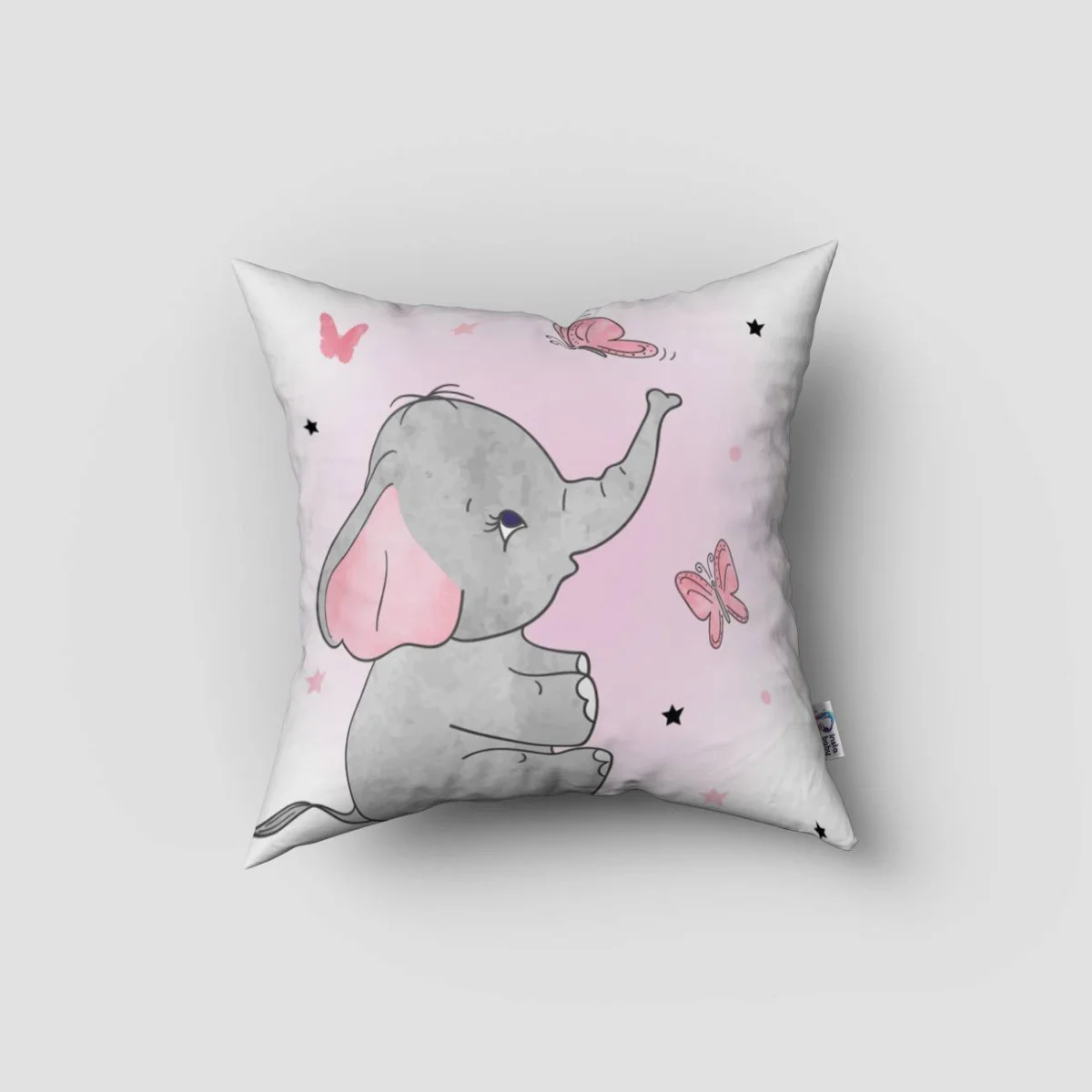 Filler Kırlent Kılıfı | Pembe Kalpler, yıldızlar Desenli