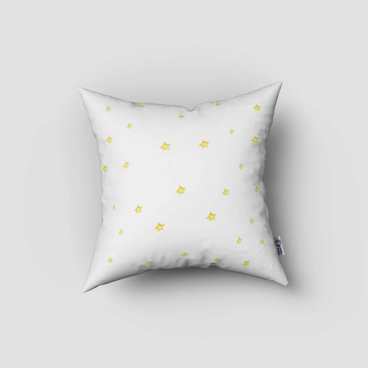 Fil Kırlent Kılıfı | Beyaz yıldız, mavi balon Desenli