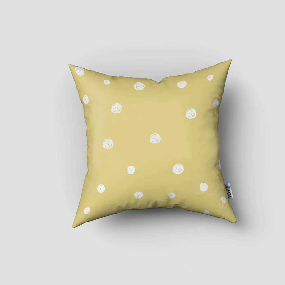 Peri Kız Kırlent Kılıfı | Beyaz yıldızlar, noktalar Desenli