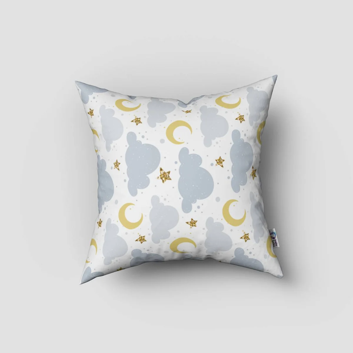 Prens Kırlent Kılıfı | Mavi bulut, yıldız Desenli