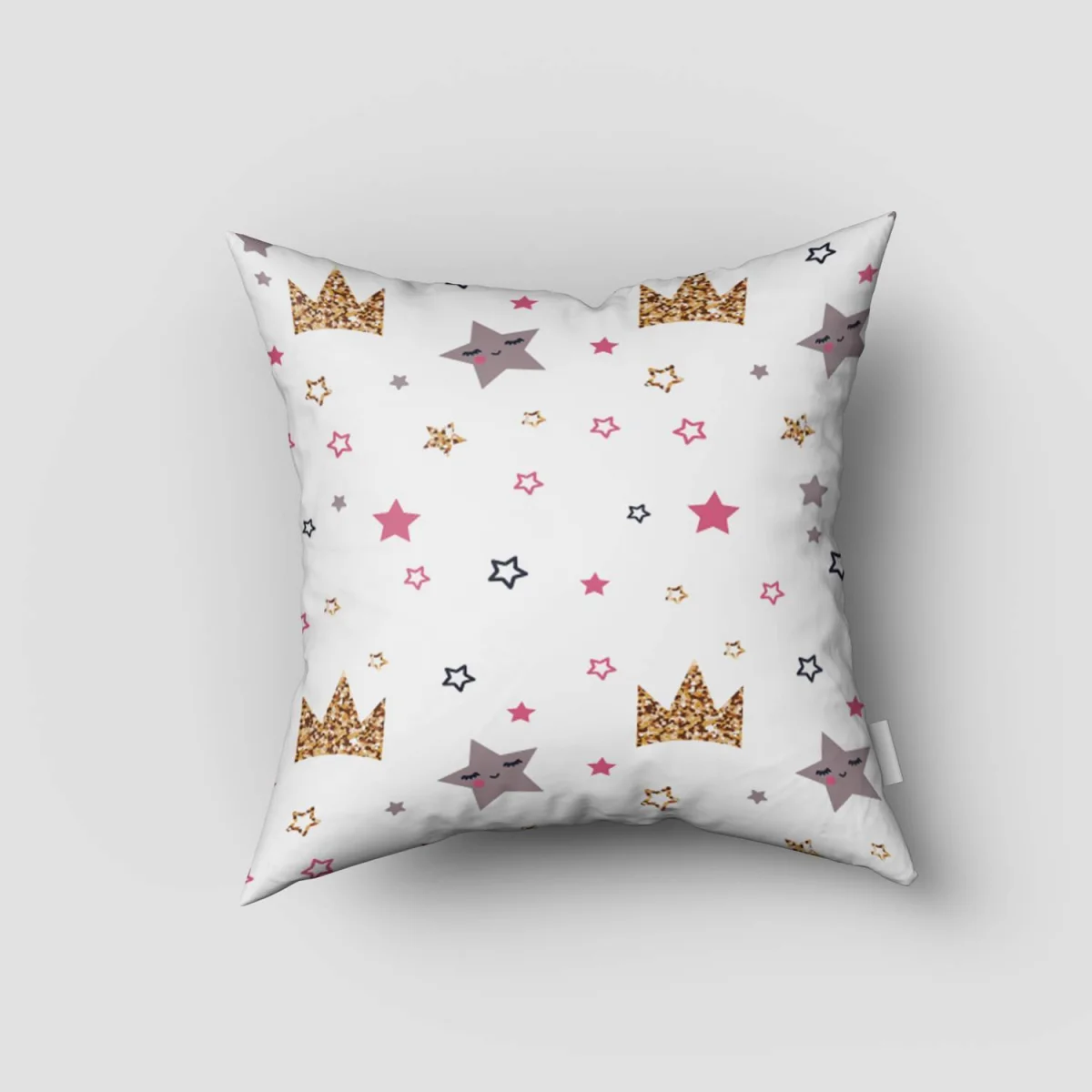 Rüya temalı kız Kırlent Kılıfı | Beyaz Ay, yıldızlar Desenli