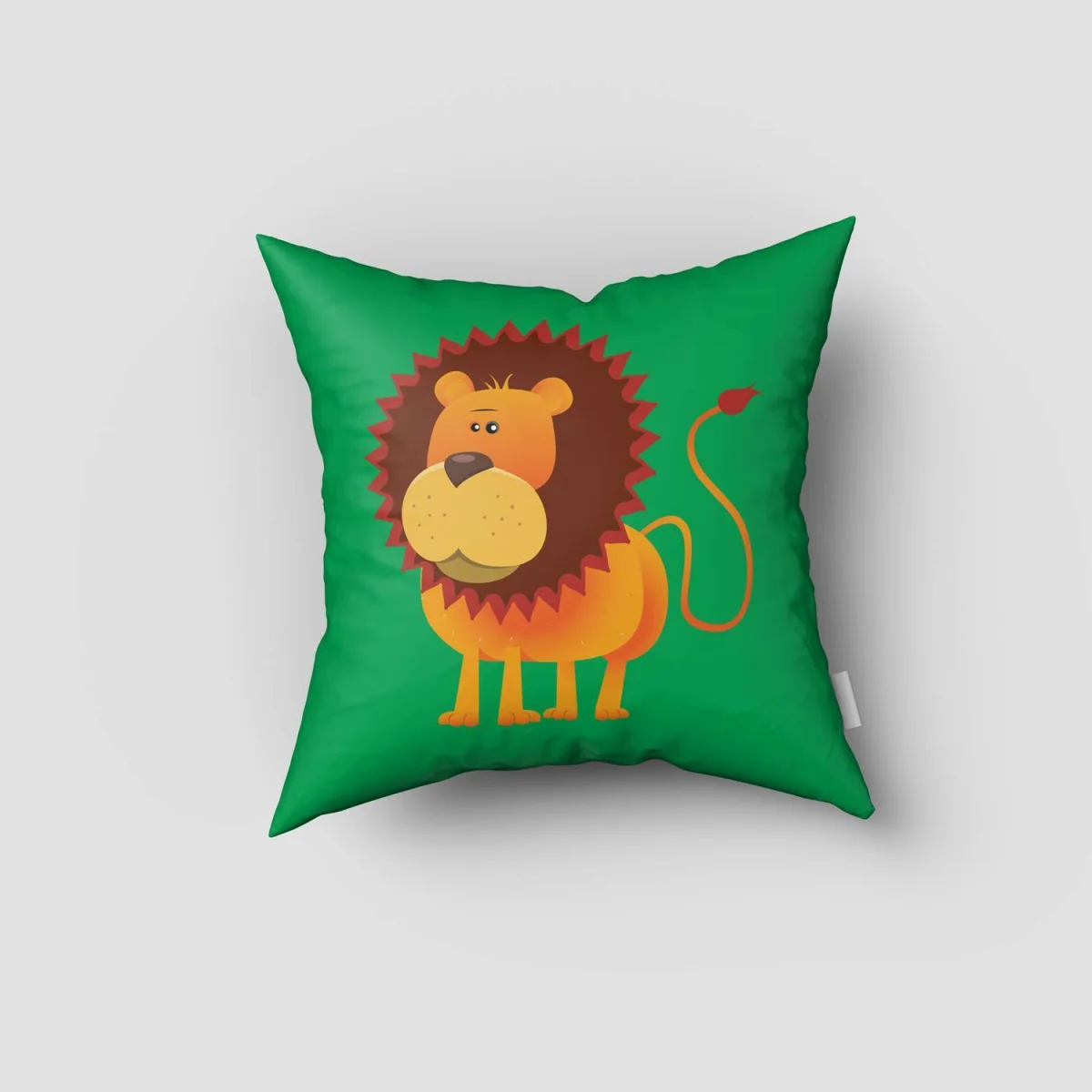 Orman Hayvanları Kırlent Kılıfı | Açık Gri yeşil yapraklar ve sarmaşıklar Desenli