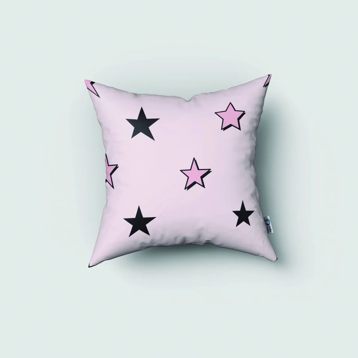 Süper Kız Kırlent Kılıfı | Beyaz şehir manzarası, bulutlar Desenli