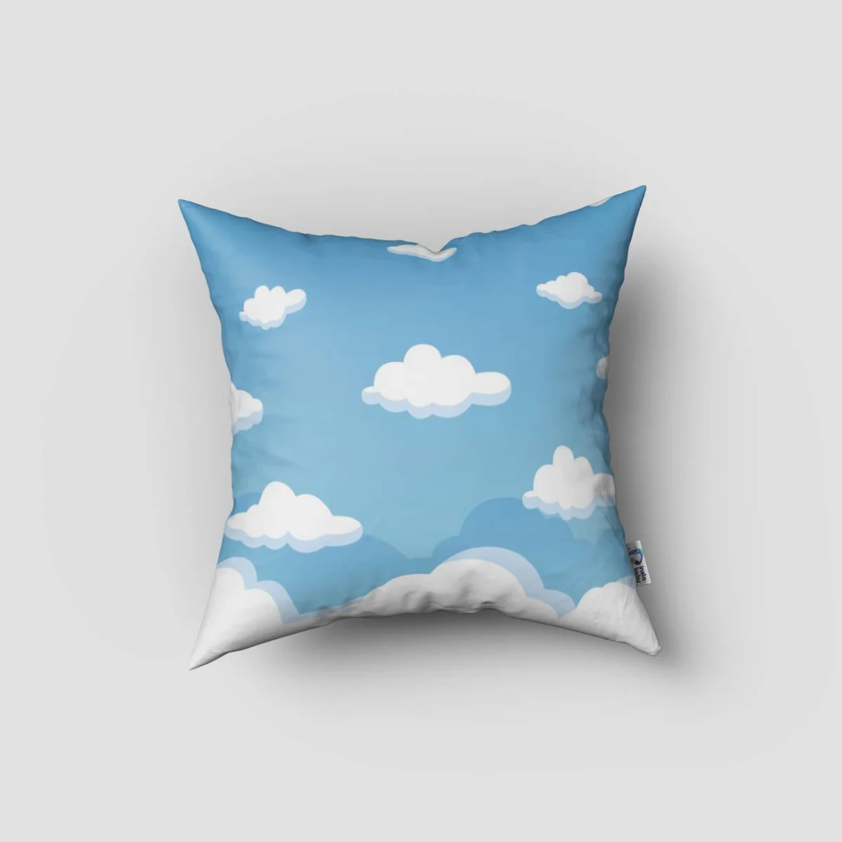 Uçak Kırlent Kılıfı | Mavi Bulutlar Desenli