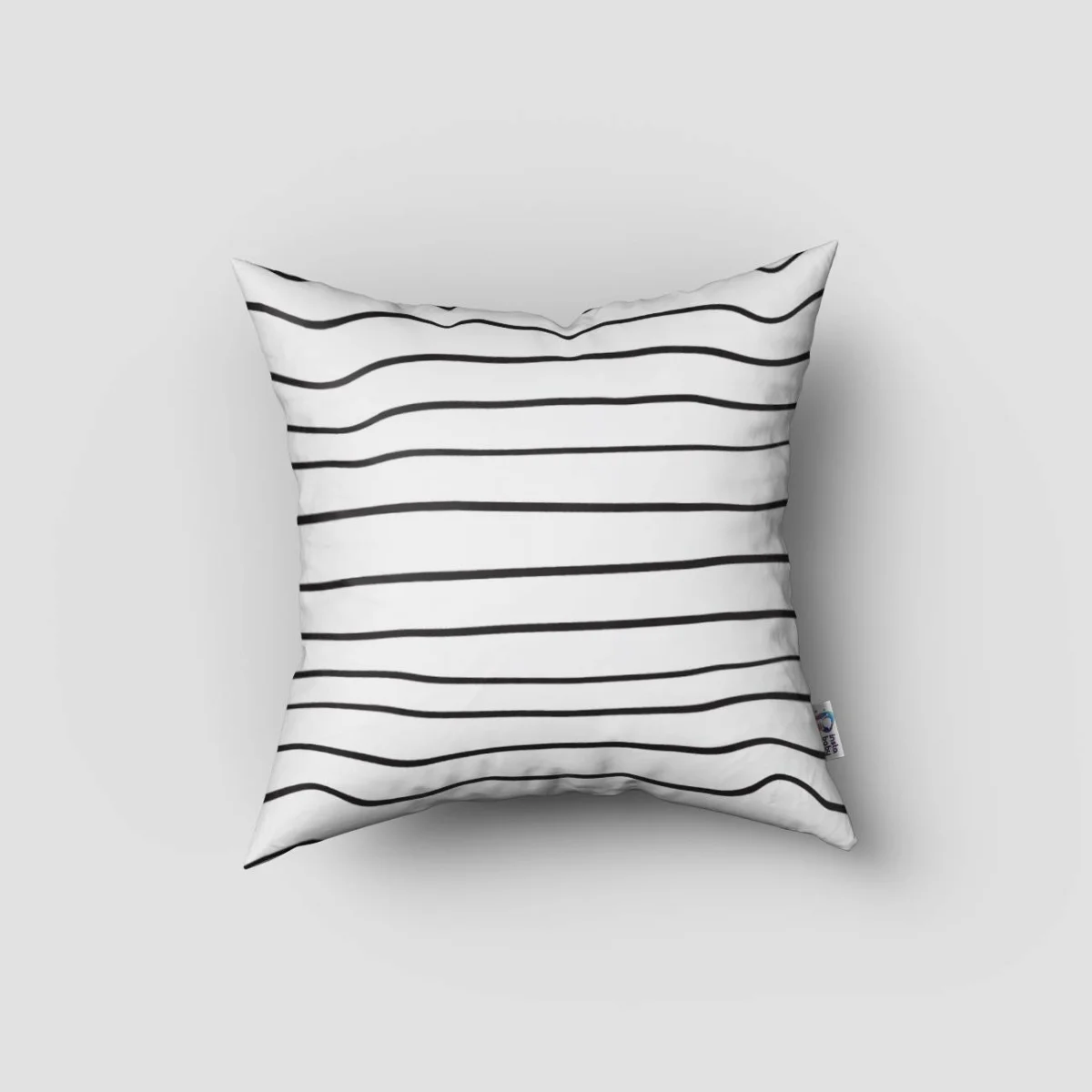 Unicorn Kırlent Kılıfı | Beyaz Yatay çizgiler, yıldızlar Desenli