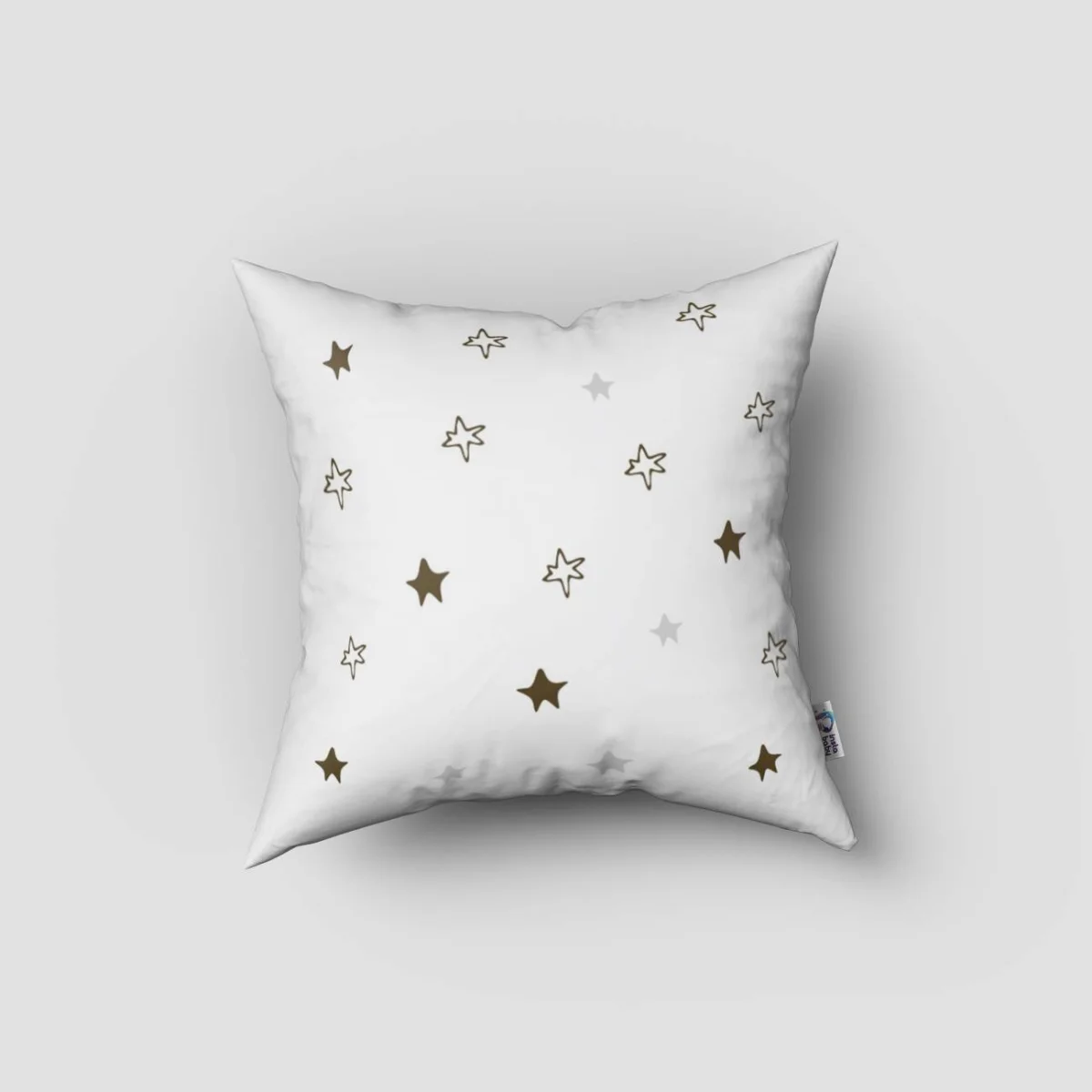 Uyuyan kız ve ay Kırlent Kılıfı | Beyaz yıldızlar, ay Desenli