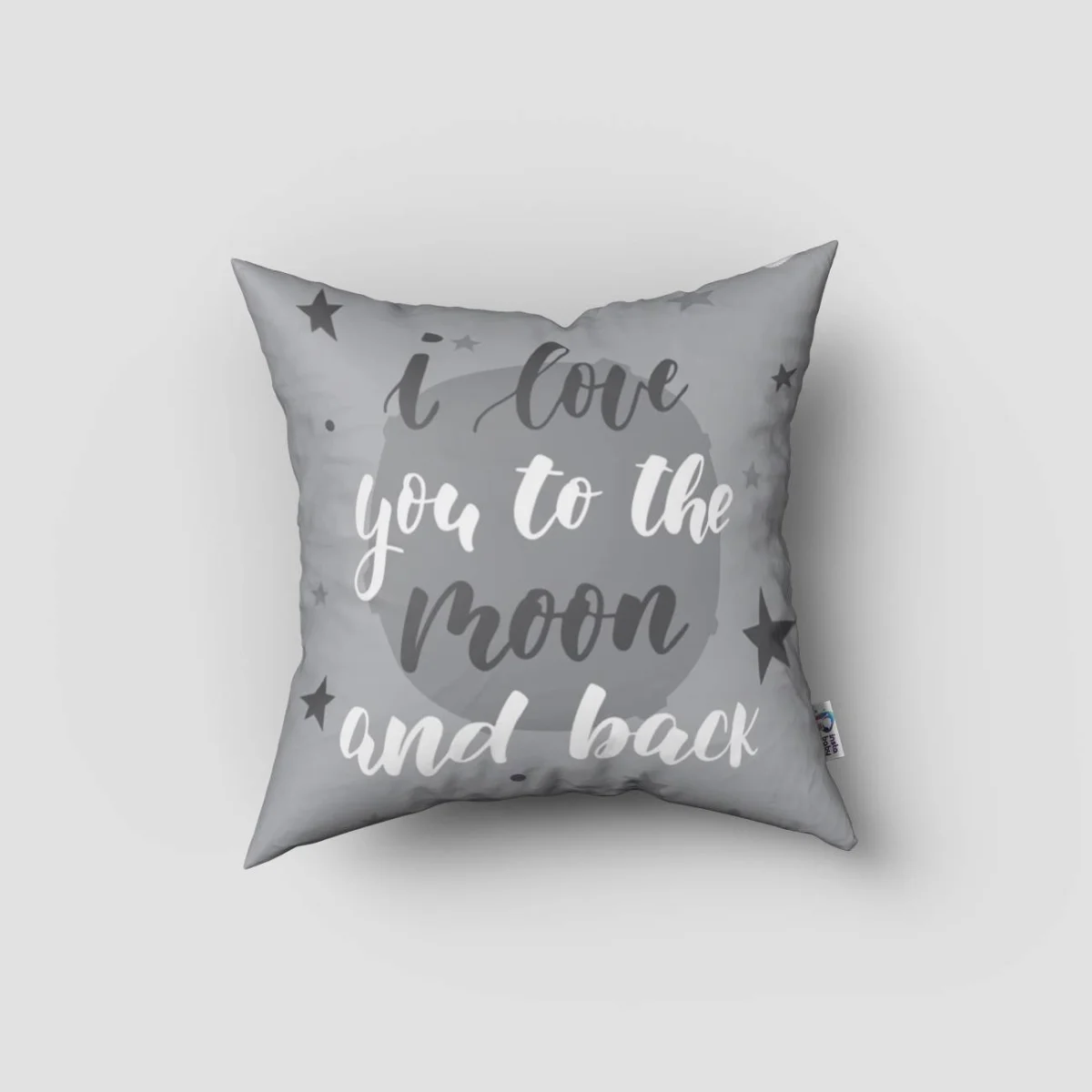 Uzay, Tilki Kırlent Kılıfı | Gri Yıldızlar, dünya Desenli