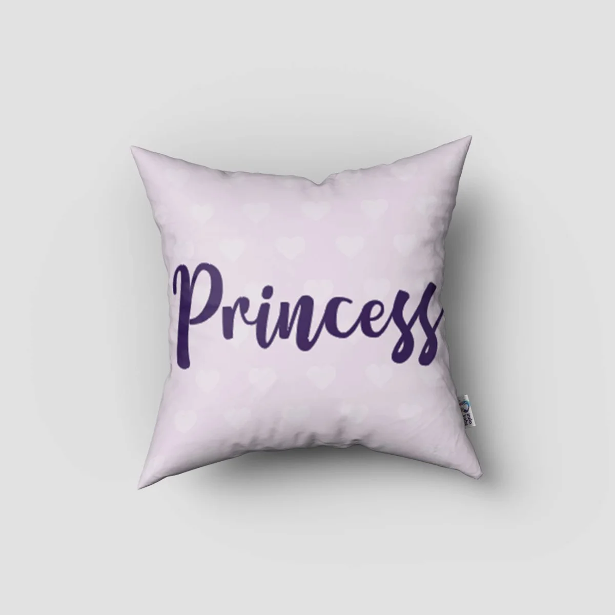 Prenses Kırlent Kılıfı | Lila Fiyonk, puantiye Desenli