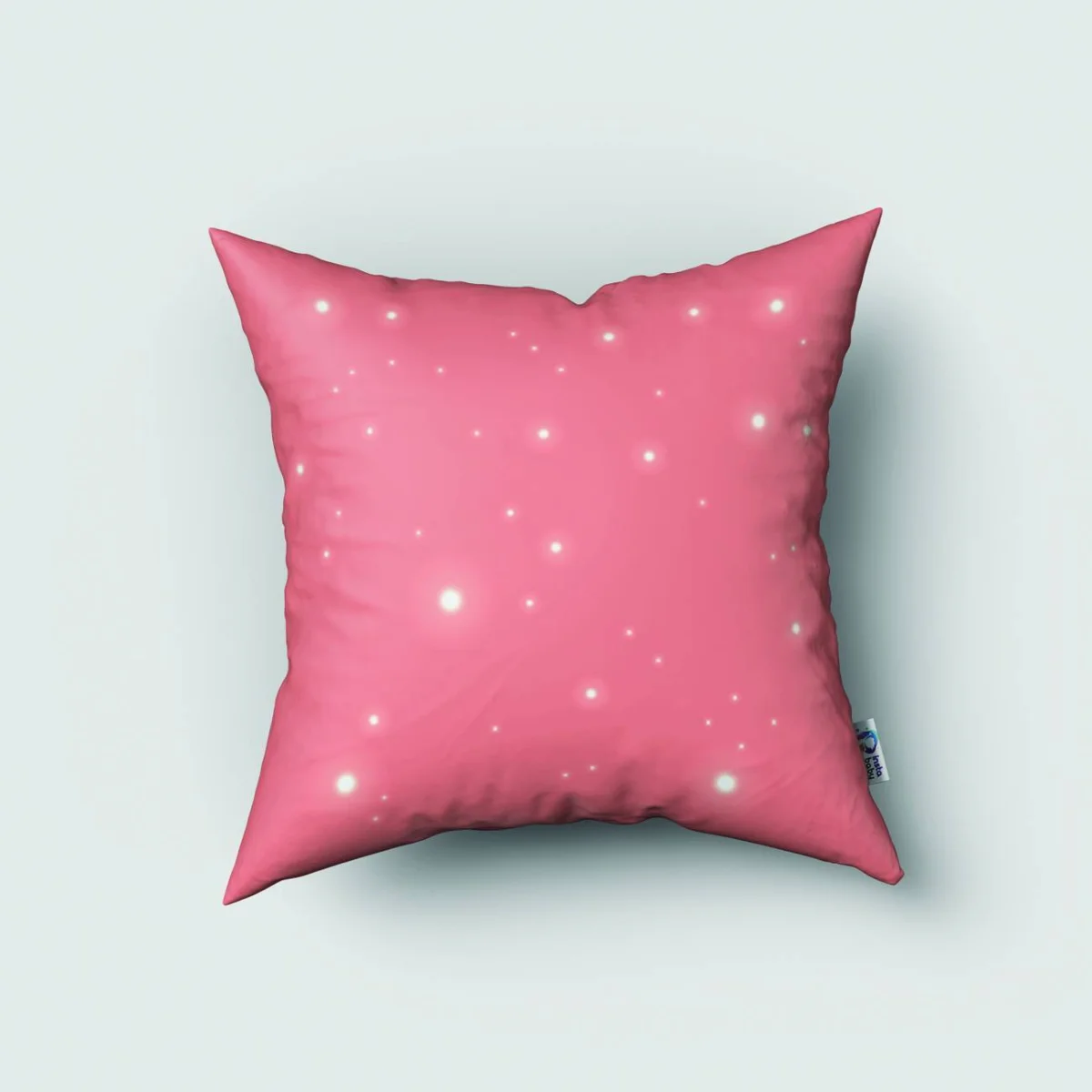 Geyik Kırlent Kılıfı | Pembe simli boynuzlar, çiçekler Desenli