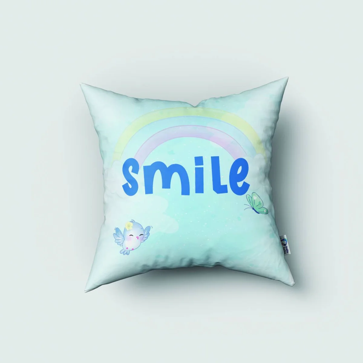 Sevimli Hayvanlar Kırlent Kılıfı | Mavi Balonlar, araba Desenli