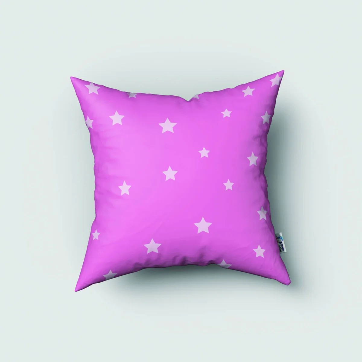 Prenses tacı Kırlent Kılıfı | Pembe yıldız, sevimli yazı Desenli