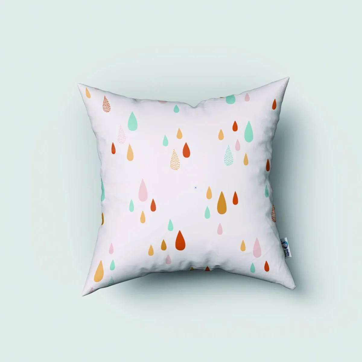 Gökkuşağı karakteri Kırlent Kılıfı | Beyaz Gökkuşağı, damla Desenli