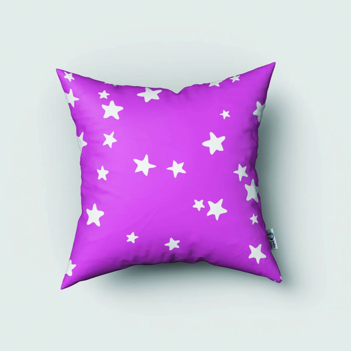 Prenses Kırlent Kılıfı | Beyaz Taç, yıldız Desenli