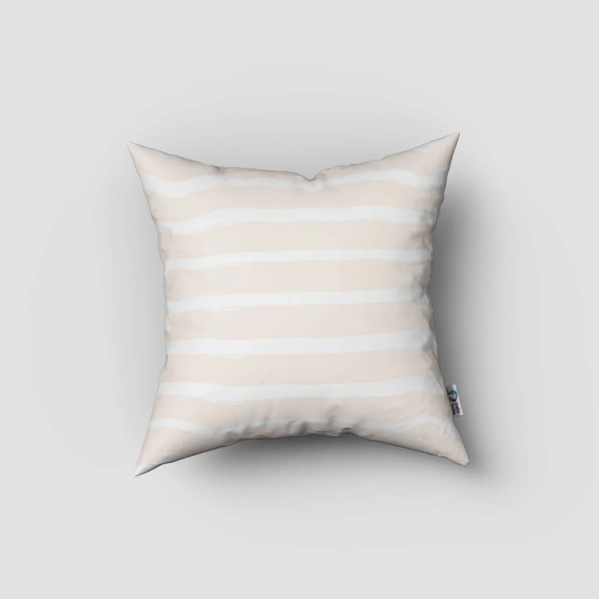 Orman Hayvanları Kırlent Kılıfı | Bej Çizgili zemin, gözlük Desenli