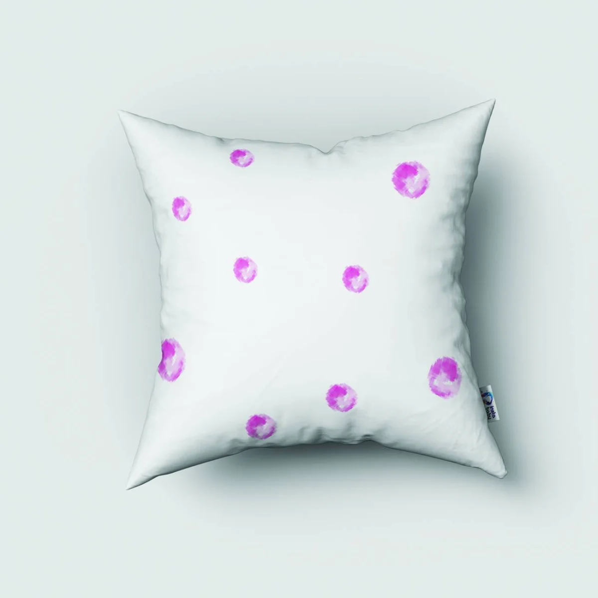 Peri Kız Kırlent Kılıfı | Beyaz pembe baloncuklar, sihirli yıldız Desenli