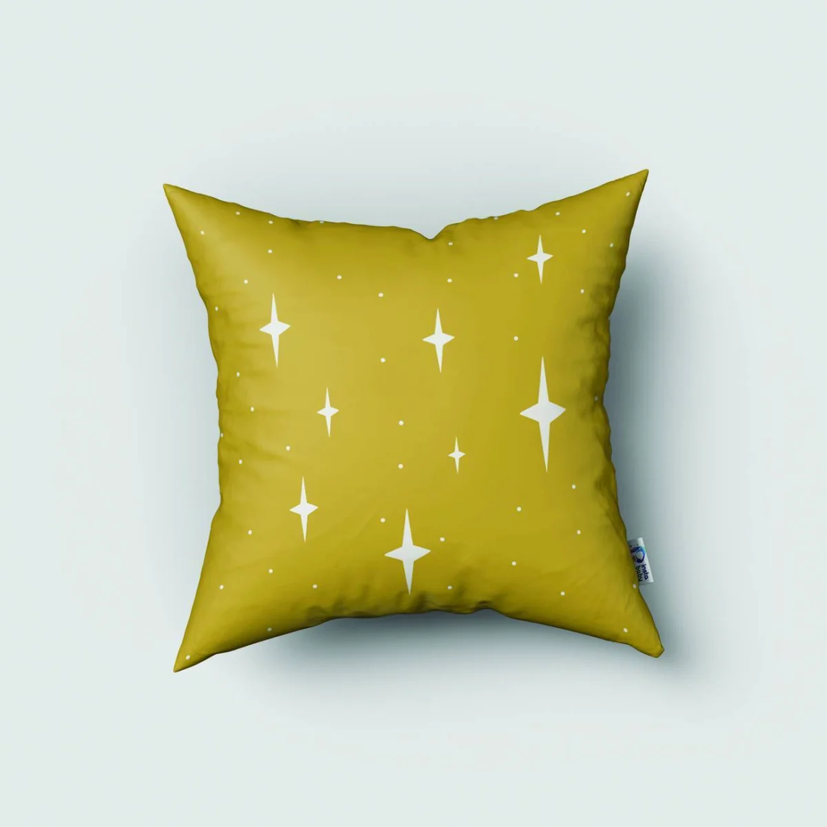 Balet Kedi Kırlent Kılıfı | Beyaz yıldızlar, puantiye Desenli