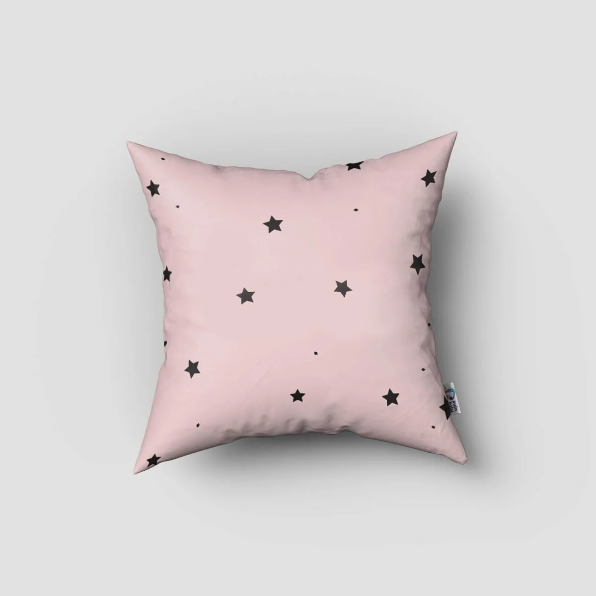 Panda Kırlent Kılıfı | Pembe yıldızlar, taç Desenli