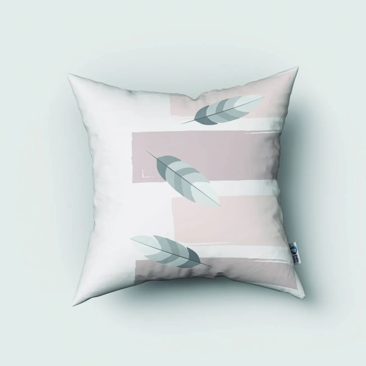 Orman Hayvanları Kırlent Kılıfı | Beyaz tüyler, ok Desenli