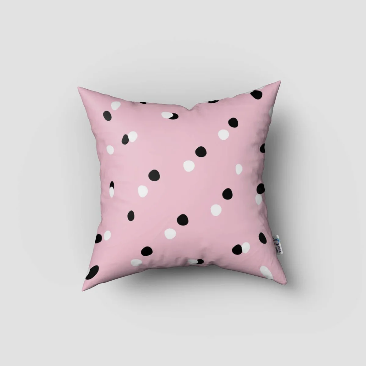 Taçlı Dinozor Kırlent Kılıfı | Mavi ay, yıldız Desenli