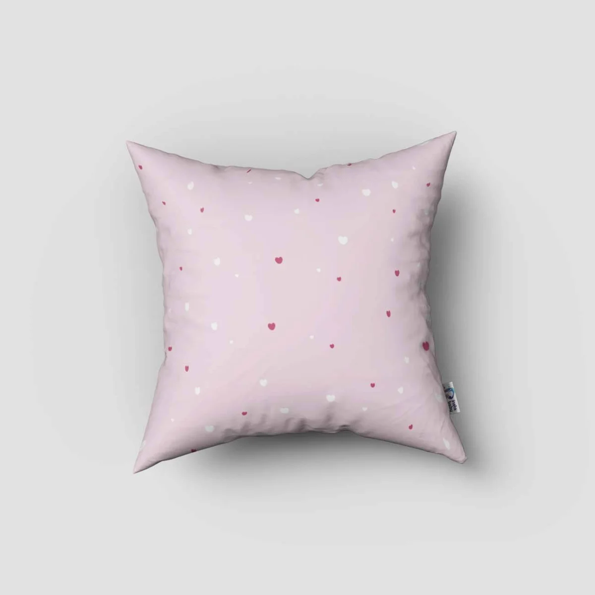 Balerin Kedi Kırlent Kılıfı | Pembe Kalp Desenli