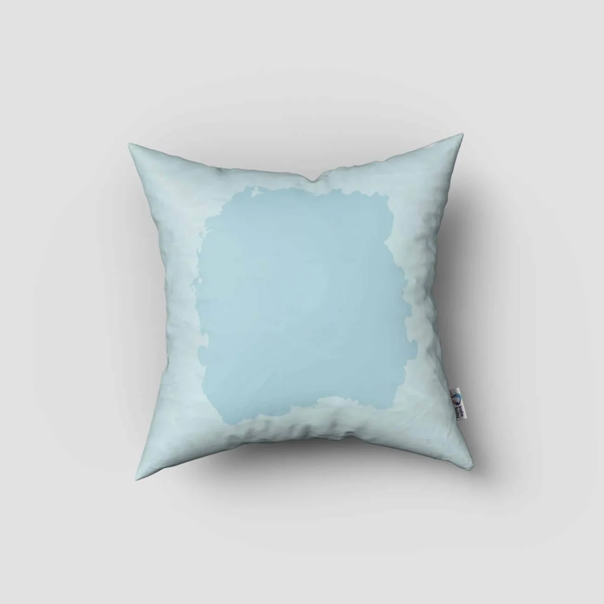 Kovboy Penguen Kırlent Kılıfı | Mavi Soyut su sıçramaları Desenli