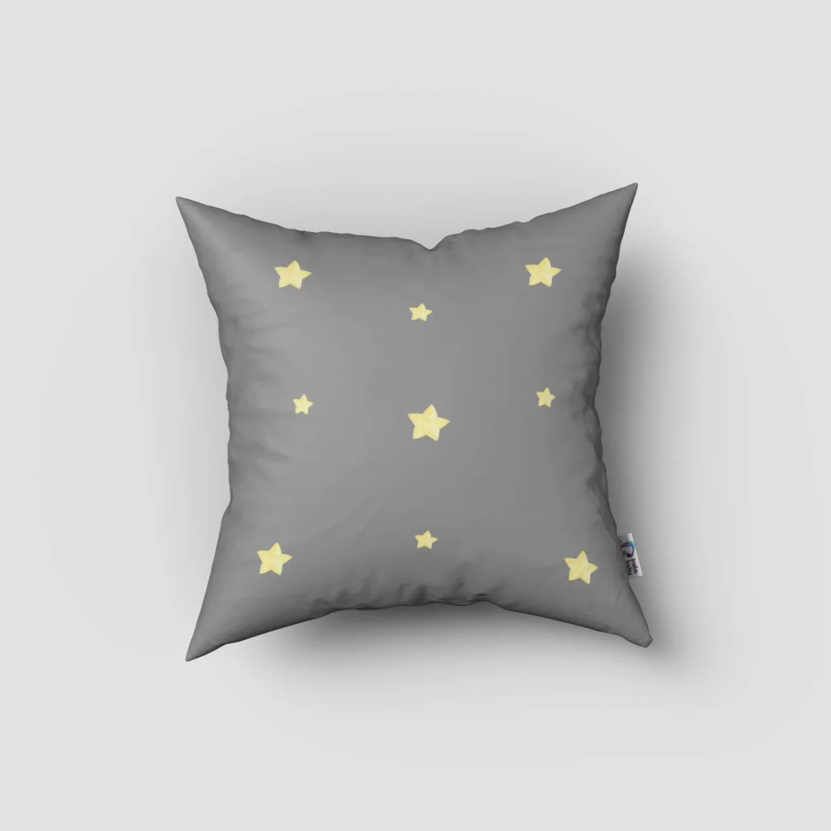 Kuzu Kırlent Kılıfı | Gri yıldızlar, bulut Desenli