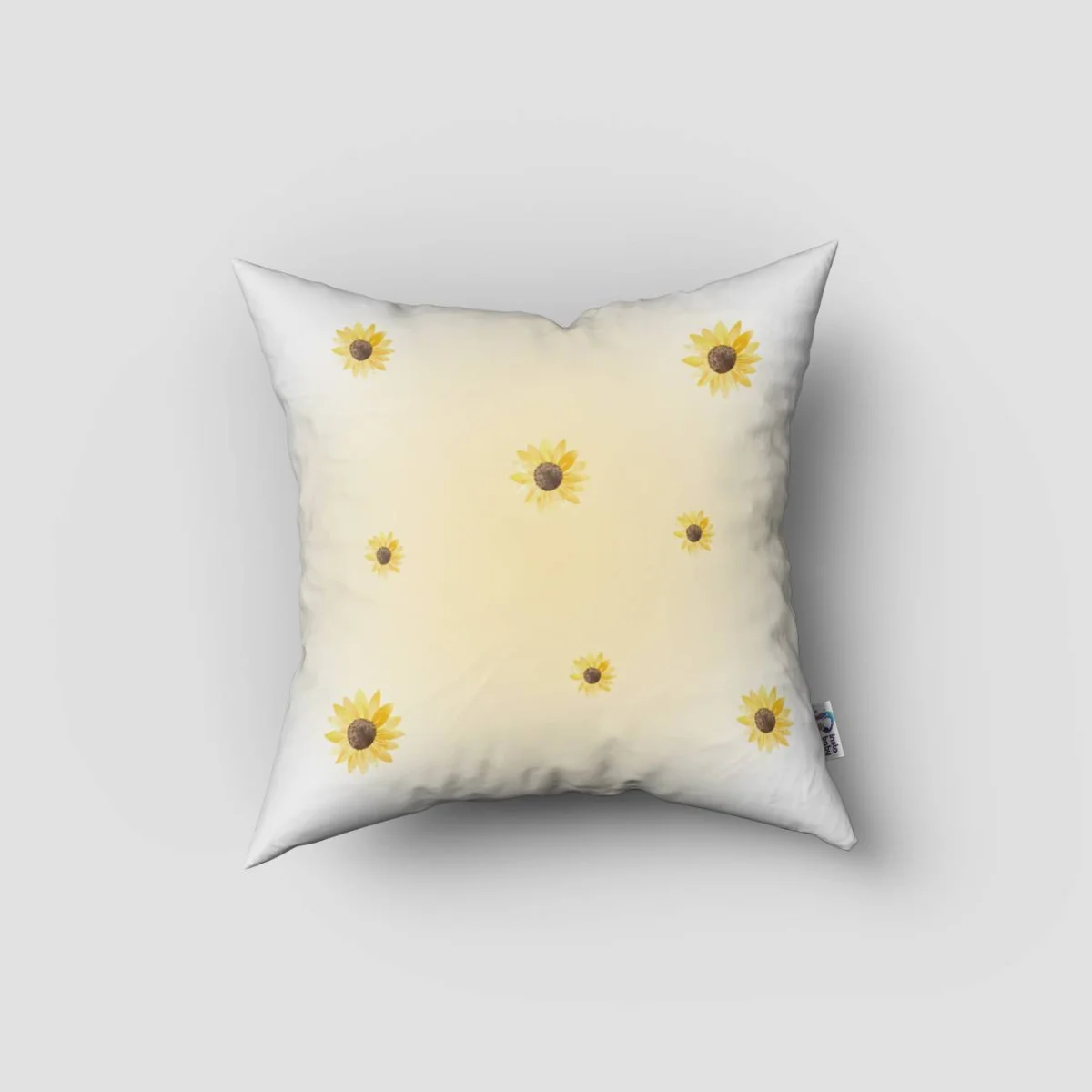 Arı Kırlent Kılıfı | Sarı Ayçiçeği, bal peteği Desenli