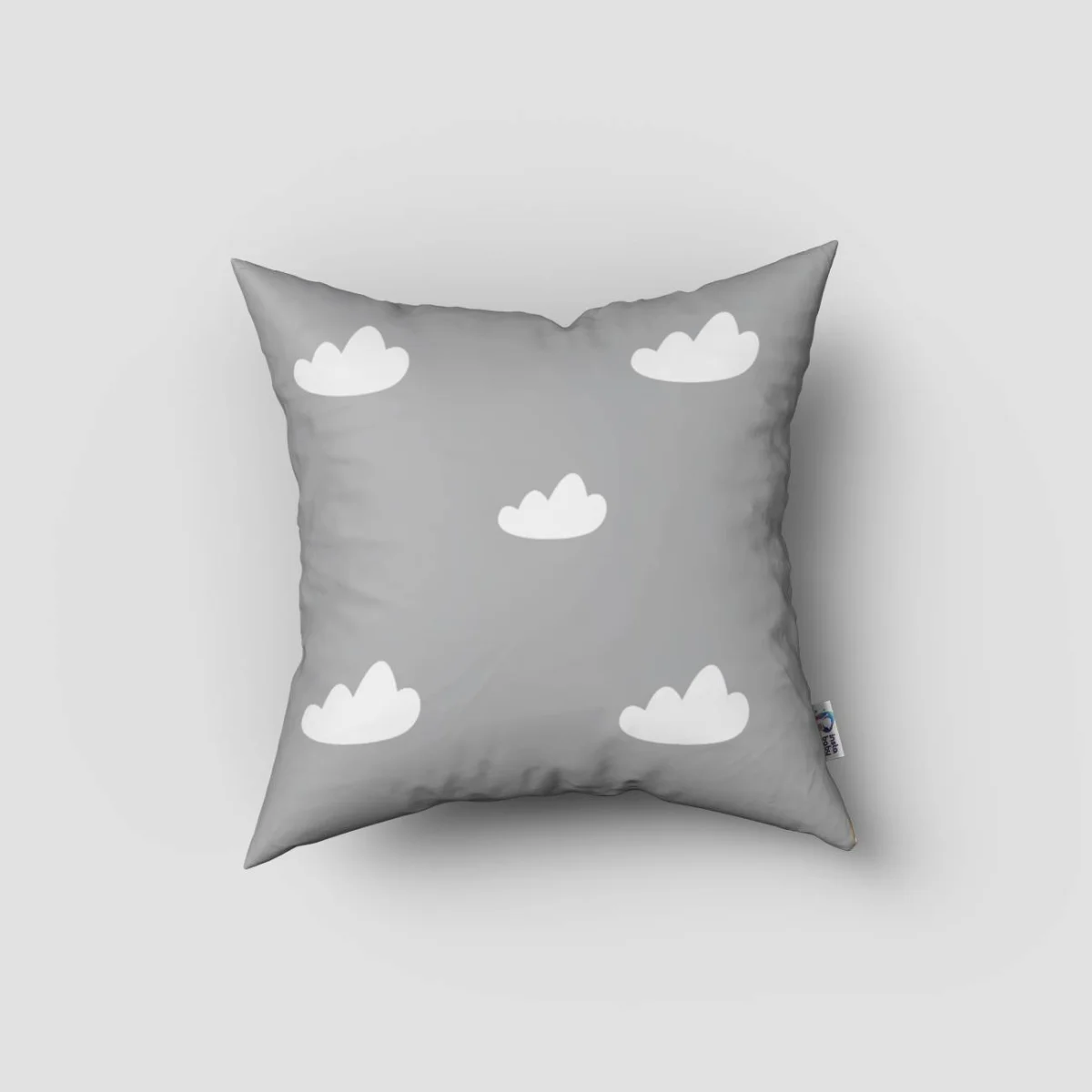 Evler, şehir silüeti Kırlent Kılıfı | Gri Bulut, renkli evler Desenli