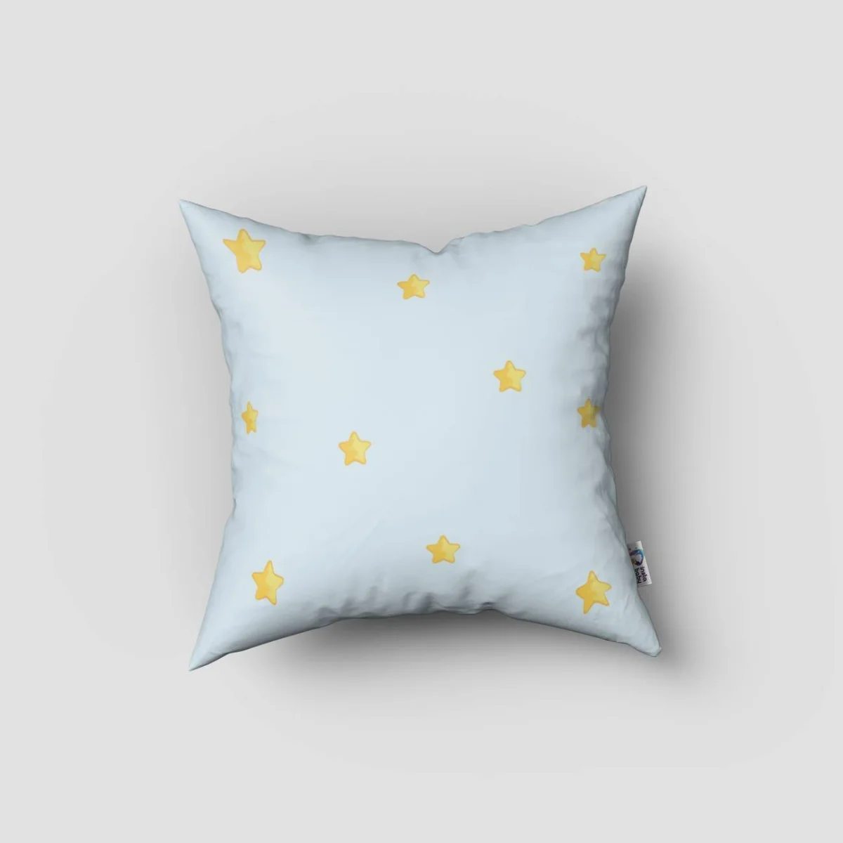 Penguen Kırlent Kılıfı | Mavi yıldızlar, bulutlar Desenli