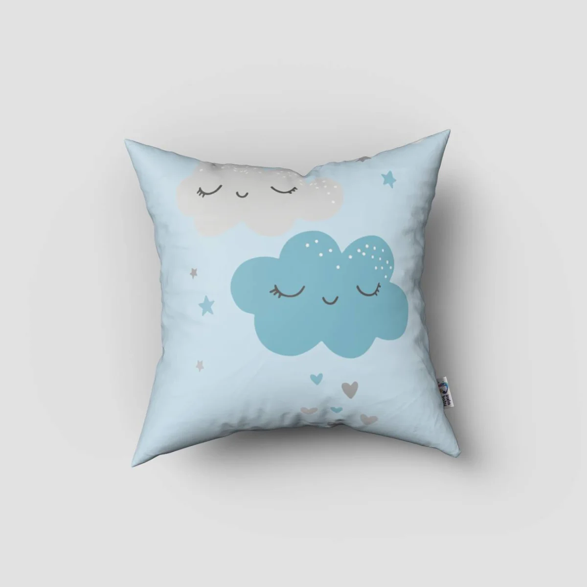 Uzay Kırlent Kılıfı | Mavi yıldızlar, taç Desenli