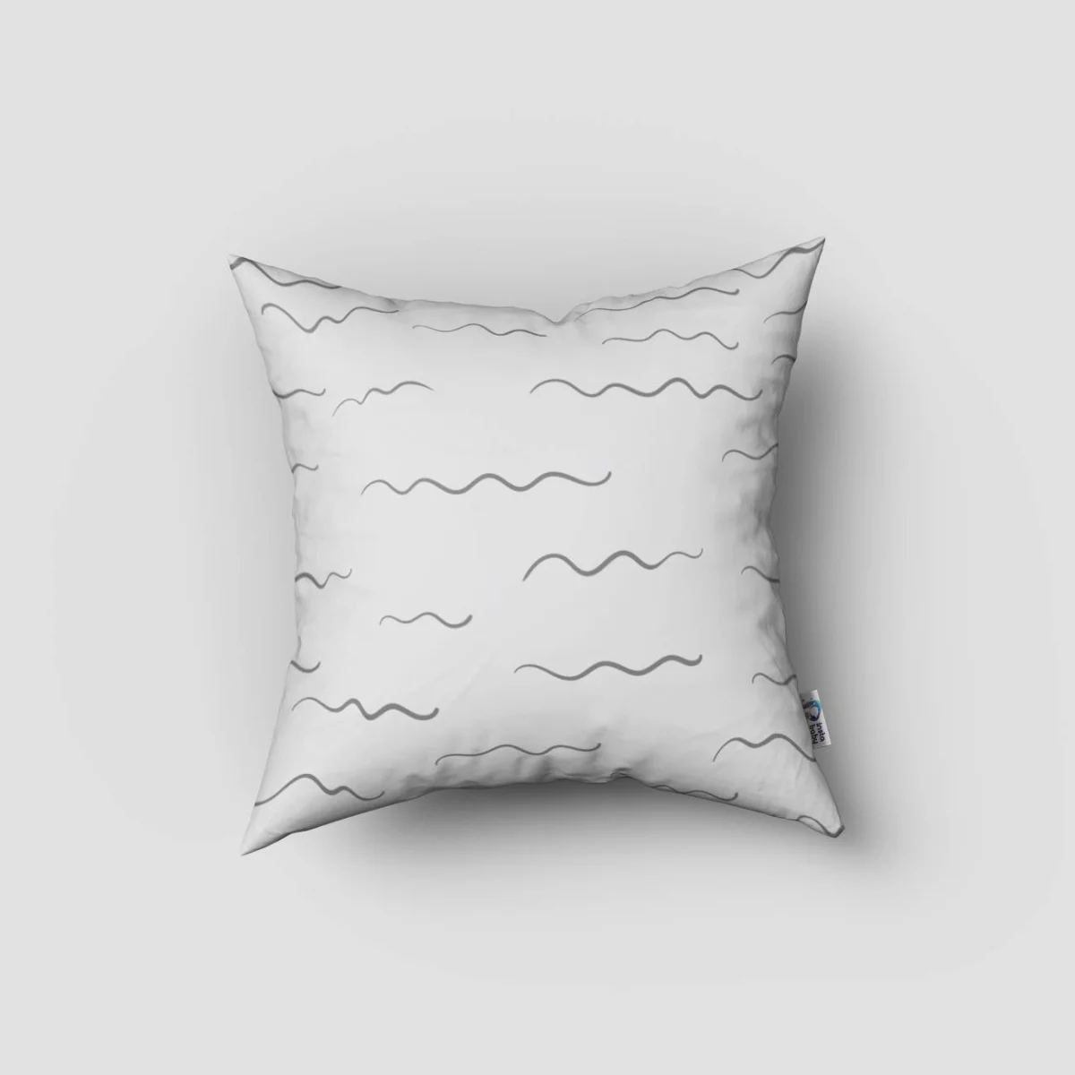 Balık Kırlent Kılıfı | Beyaz Dalga, küçük balık Desenli