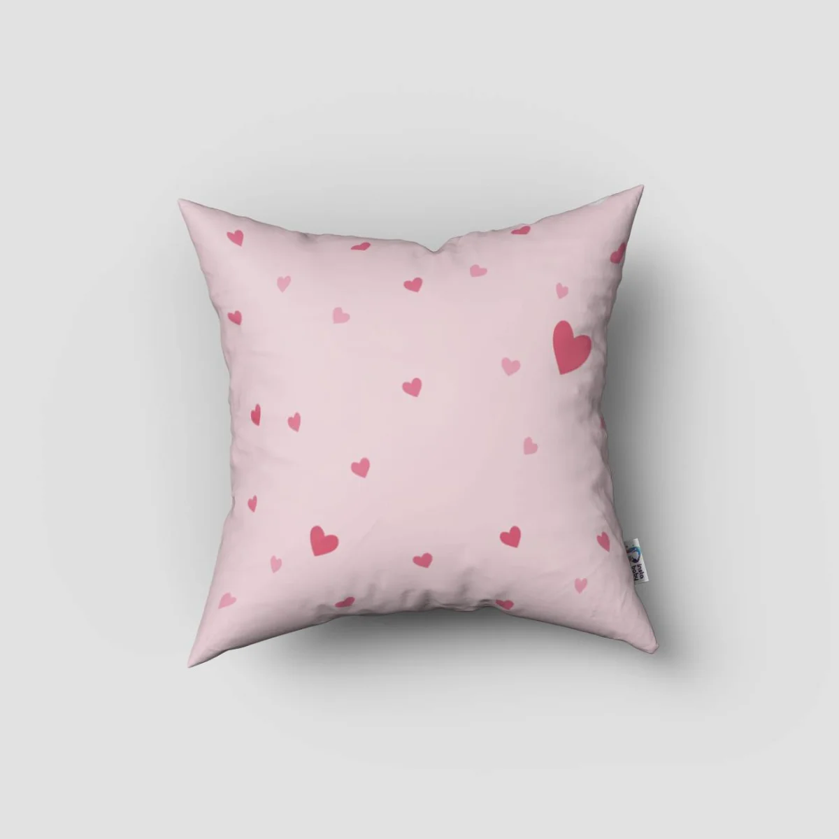 Balerin ve Kedi Kırlent Kılıfı | Pembe kalpler Desenli