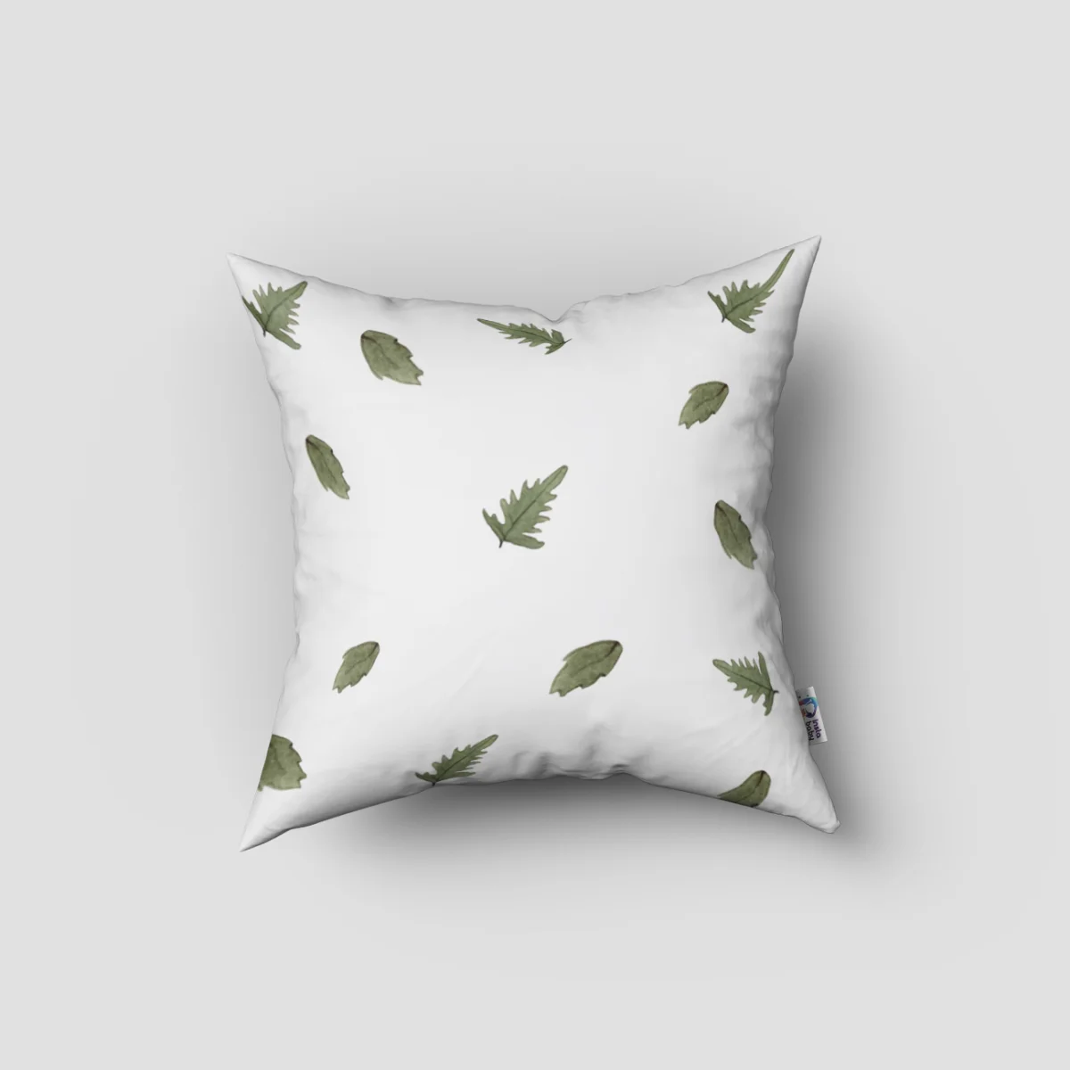 Tilki, Orman Hayvanları Kırlent Kılıfı | Beyaz Eğrelti otu, düşen yapraklar Desenli