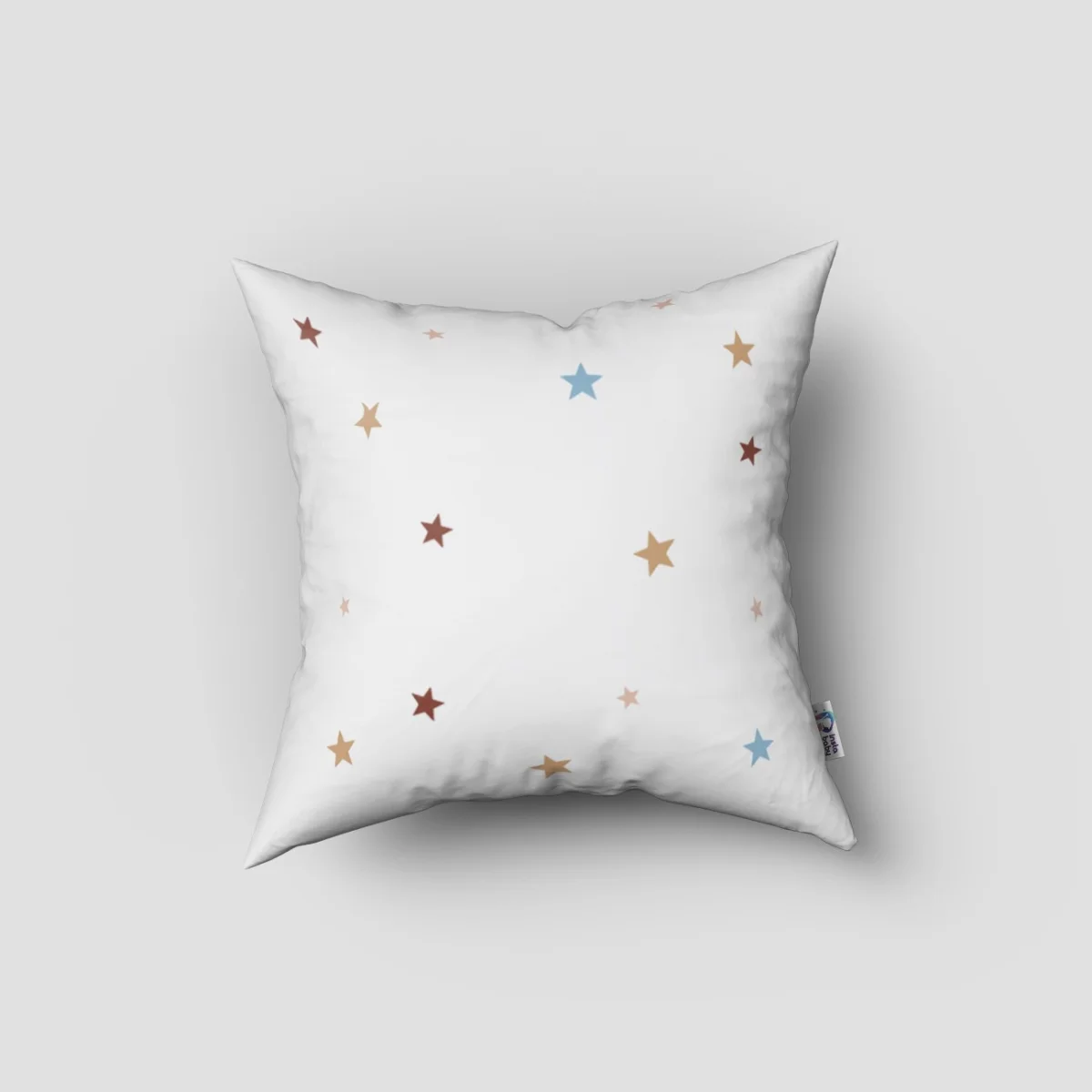 Oyuncak Araba Kırlent Kılıfı | Beyaz yıldızlar, balonlar Desenli