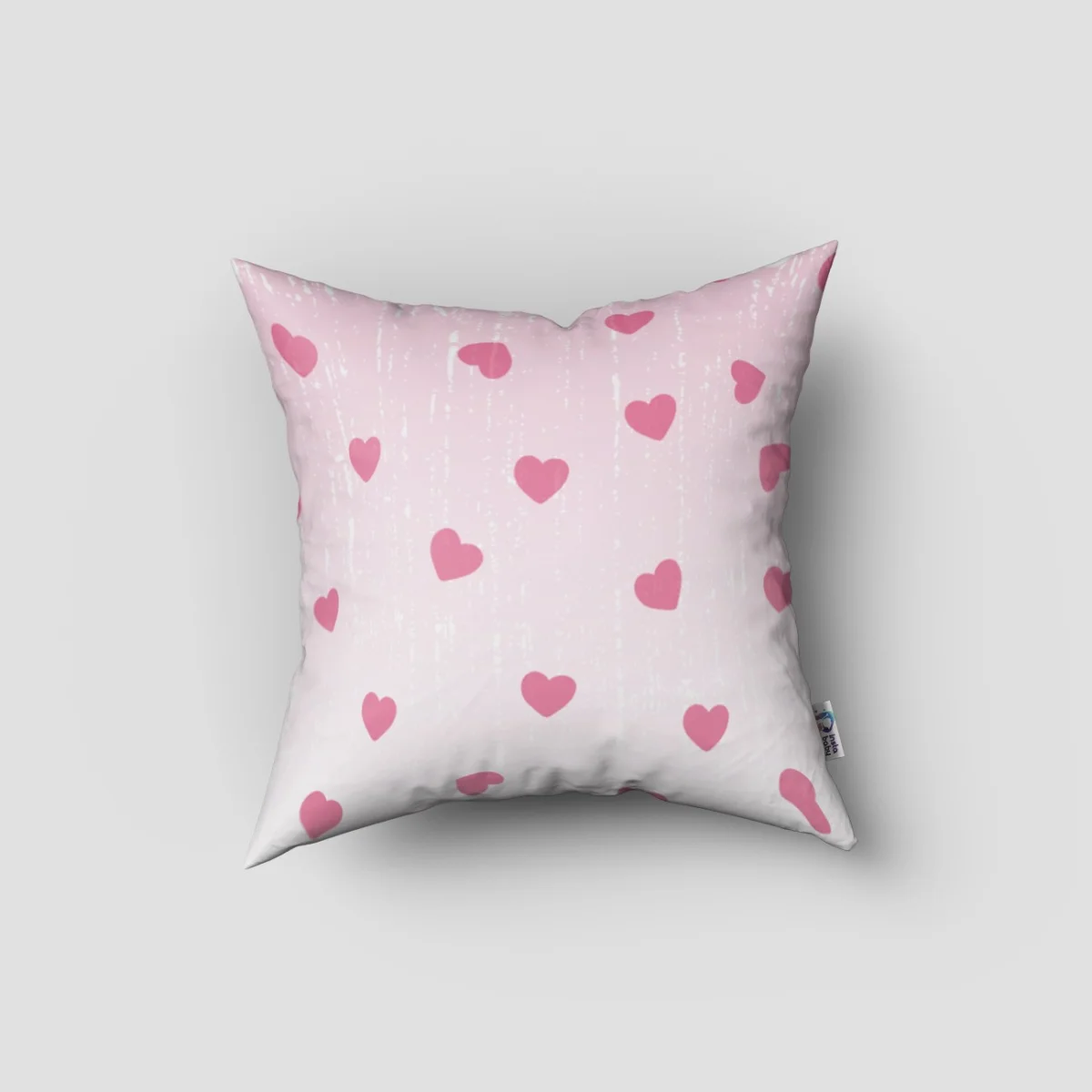 Kalpler Kırlent Kılıfı | Pembe Geçişli zemin, hafif yıpranmış doku Desenli