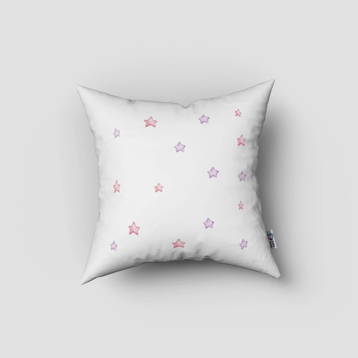 Ay ve peri Kırlent Kılıfı | Beyaz Yıldızlar Desenli