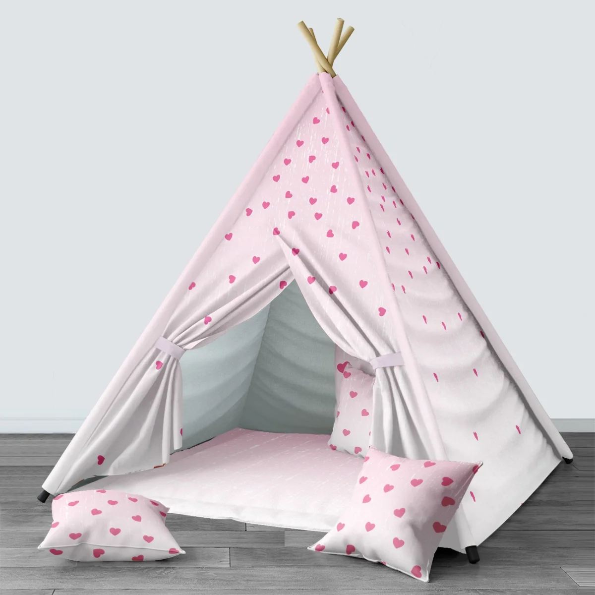 Kalpler Çadır Evi | Pembe Geçişli zemin, hafif yıpranmış doku Desenli