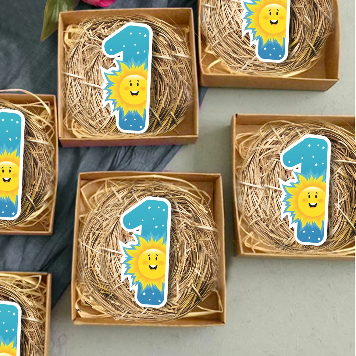 Güneş Bebek Magneti | Mavi yıldız Desenli