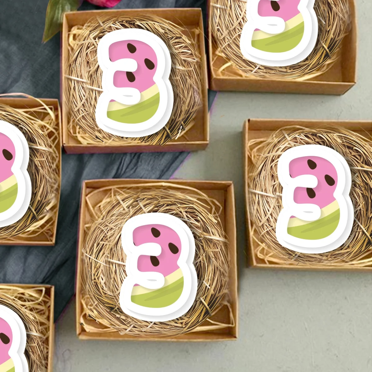 Karpuz Bebek Magneti | Pembe karpuz dilimi, siyah çekirdekler Desenli