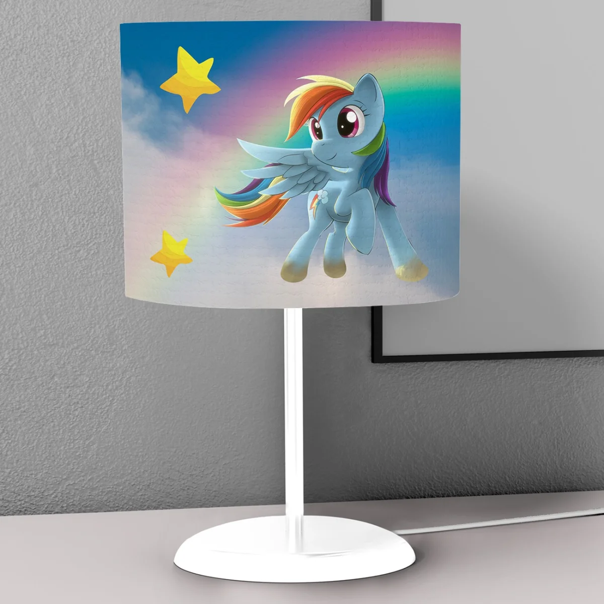 My Little Pony Abajur | Mavi gökkuşağı, yıldızlar Desenli