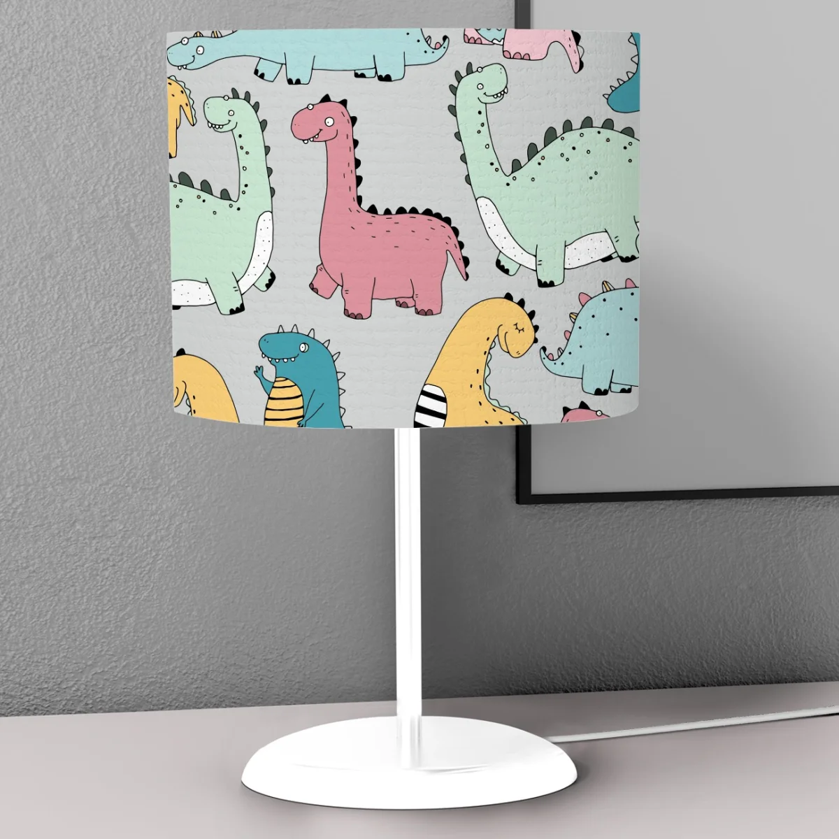 Dinozorlar Abajur | Gri yok Desenli