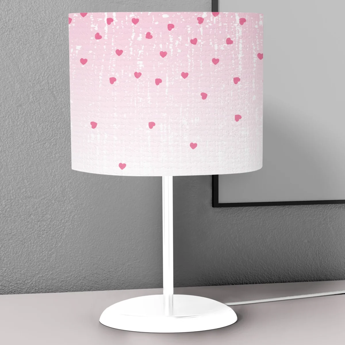 Kalpler Abajur | Pembe Geçişli zemin, hafif yıpranmış doku Desenli