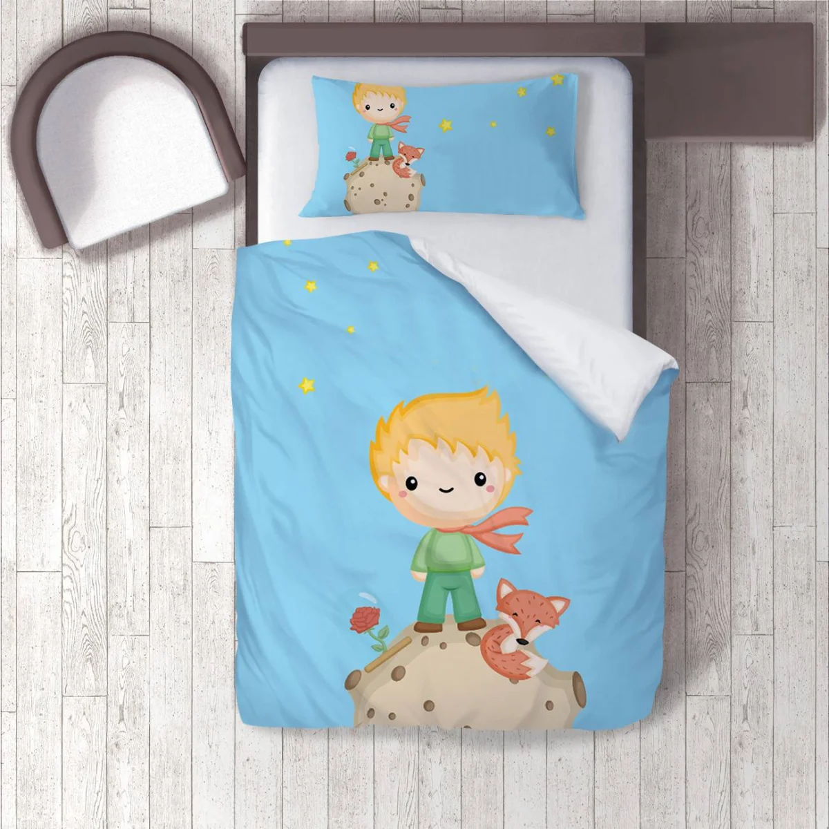 Küçük Prens Nevresim Takımı | Mavi yıldız, tilki Desenli