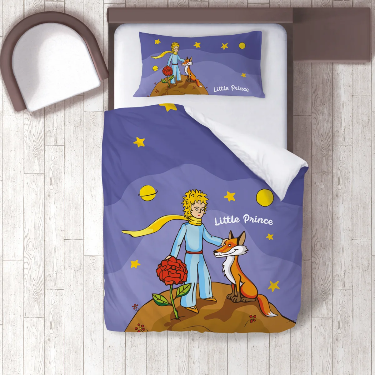 Küçük Prens Nevresim Takımı | Mor yıldız, gezegen Desenli
